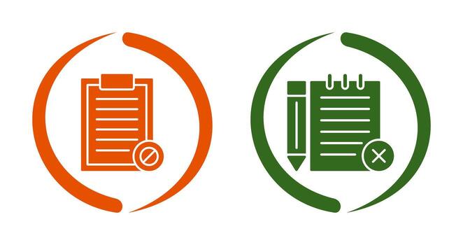 Prohibition and Unchecked Notes Icon vector