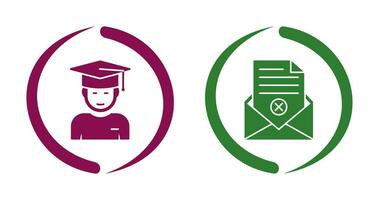 Graduate Student and Rejection Of A Letter Icon vector