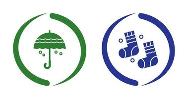 Umbrella and Winter Socks Icon vector