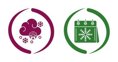 Snowy and Calender Icon vector