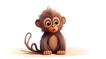 a cute little Baboon in vector style. Generative AI photo