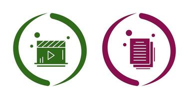 Video Player and Document Icon vector