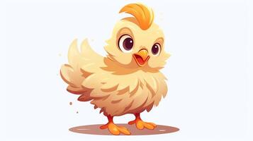 a cute little Bantam Chicken in vector style. Generative AI photo