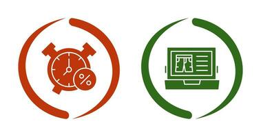 Alarm Clock and Search Icon vector