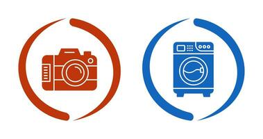 Digital Camera and Washing  Icon vector