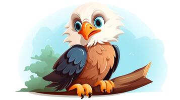 a cute little Bald Eagle in vector style. Generative AI photo