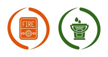 Fire Button and Water Bucket Icon vector