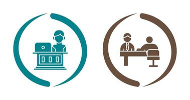 Employee and Evaluating work Icon vector