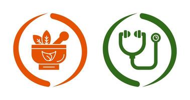 Ayurvedic and Stethoscope Icon vector