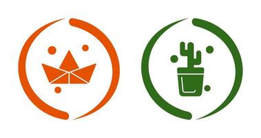 Origami and Cactus Icon vector