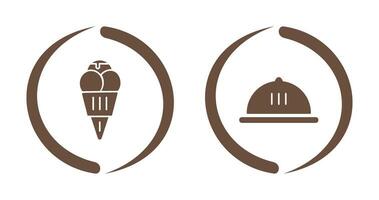 Ice cream and Dish Icon vector