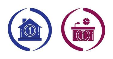 house and information desk Icon vector