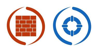 Wall and Life Saver Icon vector