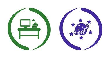 Desktop and Saturn Icon vector