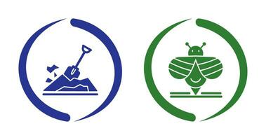 Digging and Bee Icon vector