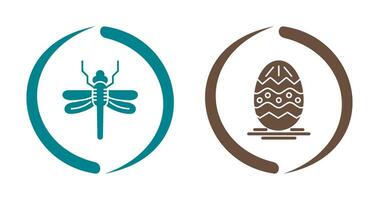 Dragonfly and Easter  Icon vector