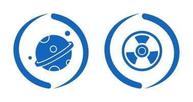 planeta y nuclear icono vector