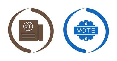 Newspaper and Vote  Icon vector