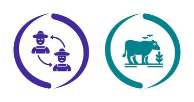 Connect and Cattle Icon vector