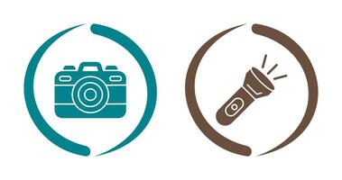 Camera and Flash Light Icon vector