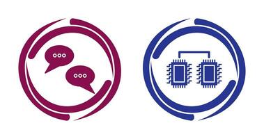 Conversation Bubbles and Processors Connected Icon vector