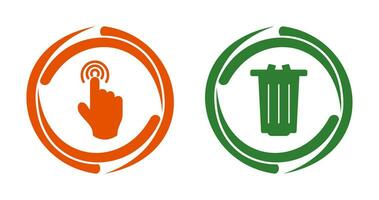 danger of hand press and garbage Icon vector