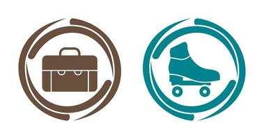 suitcase and skates  Icon vector