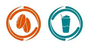 Coffee Grain And Frappe  Icon vector