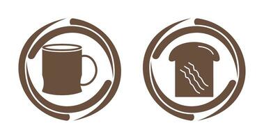 toast and coffee cup  Icon vector