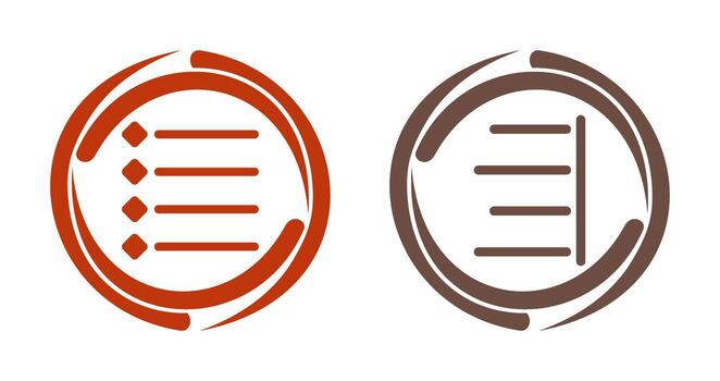 con viñetas lista y Derecha alinear icono vector