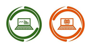 Online Stats and Online Study Icon vector