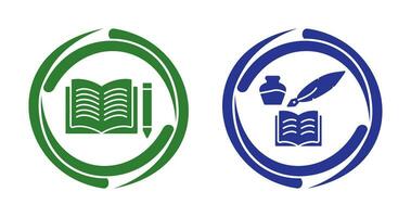 Pencil and Book and Quilland Book Icon vector