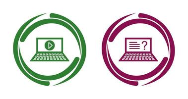 Play Video and Online Exam Icon vector