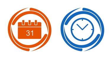 icono de calendario y reloj vector