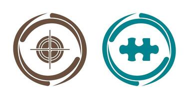 Target and Puzzle Piece Icon vector