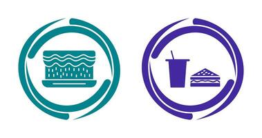 cream cake and lunch bistro Icon vector