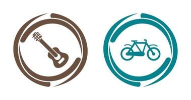 Guitar and Biycle Icon vector