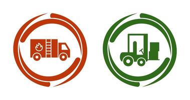 Fire Bridge and Forklifter Icon vector