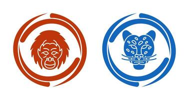 orangután y peligroso icono vector