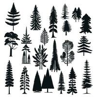 silhouette tree vector set