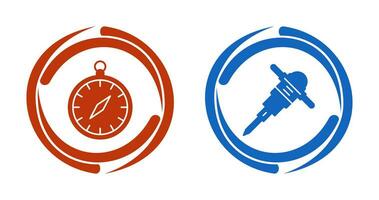 Compass and Drilling Icon vector