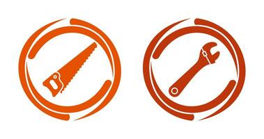 Saw and Wrench Icon vector