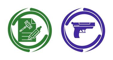 File and Gun Icon vector