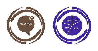 Message Bubbles and Pie Chart Icon vector