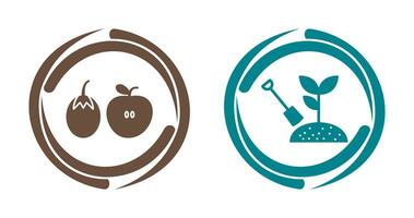 Fruits and Vegetables and Plantation Icon vector