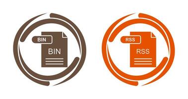 compartimiento y rss icono vector