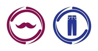 Bigote hombres pantalones icono vector