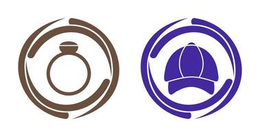 Ring and P Cap Icon vector
