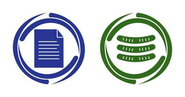 Sheet and Sausages Icon vector