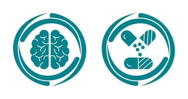 Brain and Capsule Icon vector